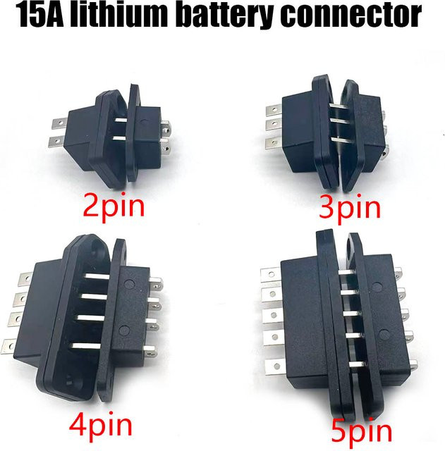 ZHONGSHANQIANYU 2-5-Pin Lithium-Batterie-Steckverbinder in Schwarz für Elektroroller als Stecker und Buchse für Batterie-Strom- und Ladeanschlüsse - Bild 1