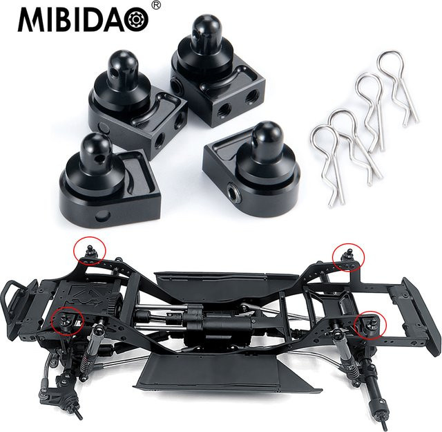 MIBIDAO Metal Alloy Front&Rear Car Body Shell Column Post Mount 1/10 RC Crawler Upgrade Parts - Bild 1