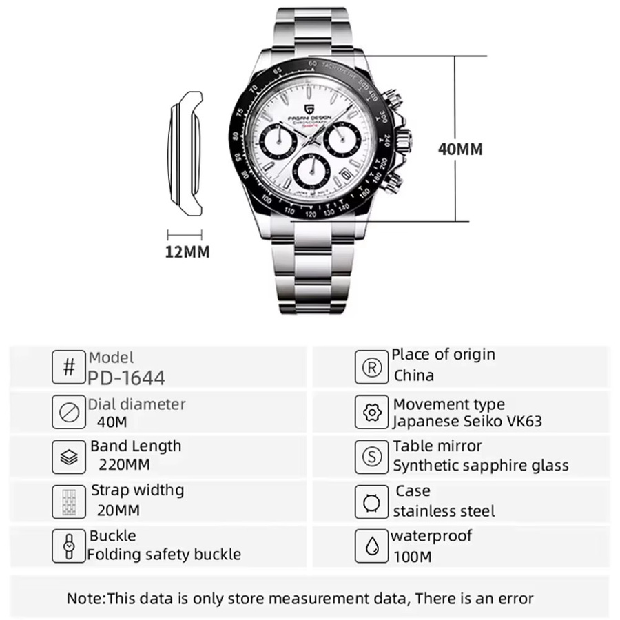 PAGANI DESIGN Chronograph, Quarz, Edelstahl, Silber, Herren - Bild 5