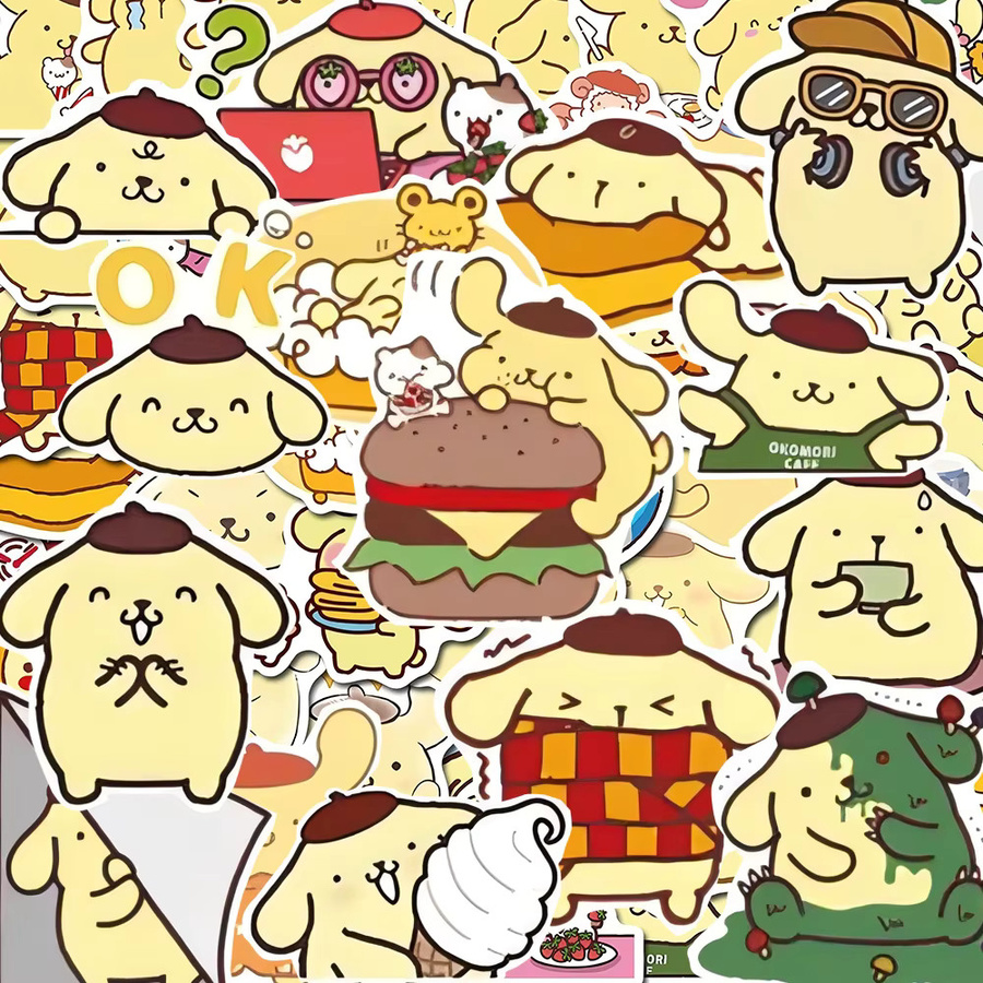 Sanrio Cartoon Pompom Purin Aufkleber, wasserdicht, 50 Stück - Bild 2