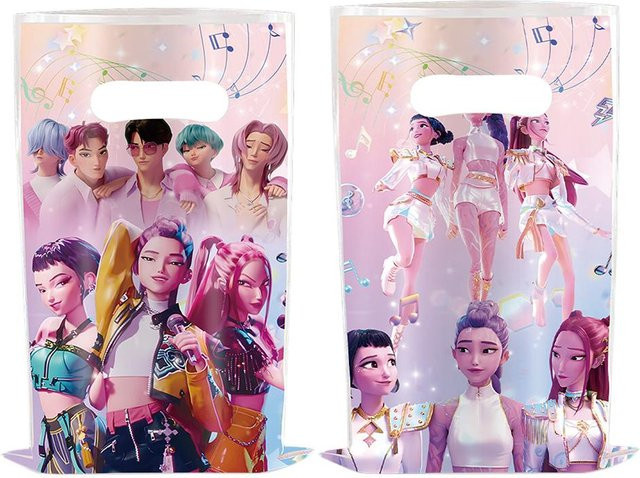 10 Stück Kpop Dämonenjäger Süßigkeiten Papierbeutel für Kinder Geburtstagsfeiern, Mehrfarbig, B/T/H: 18 x 7 x 24 cm - Bild 1