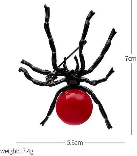 YIRAN Jewelry Brosche, Spinne, Perle, Schwarz, Unisex - Bild 1