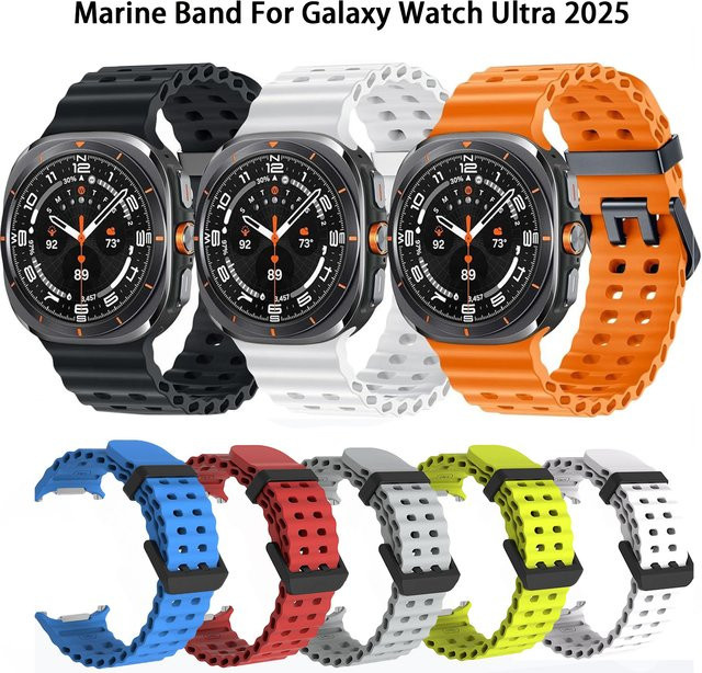 RWBANDS Uhrenarmband Silikon, Samsung Galaxy Watch Ultra 2025, 47 mm, Schwarz - Bild 1