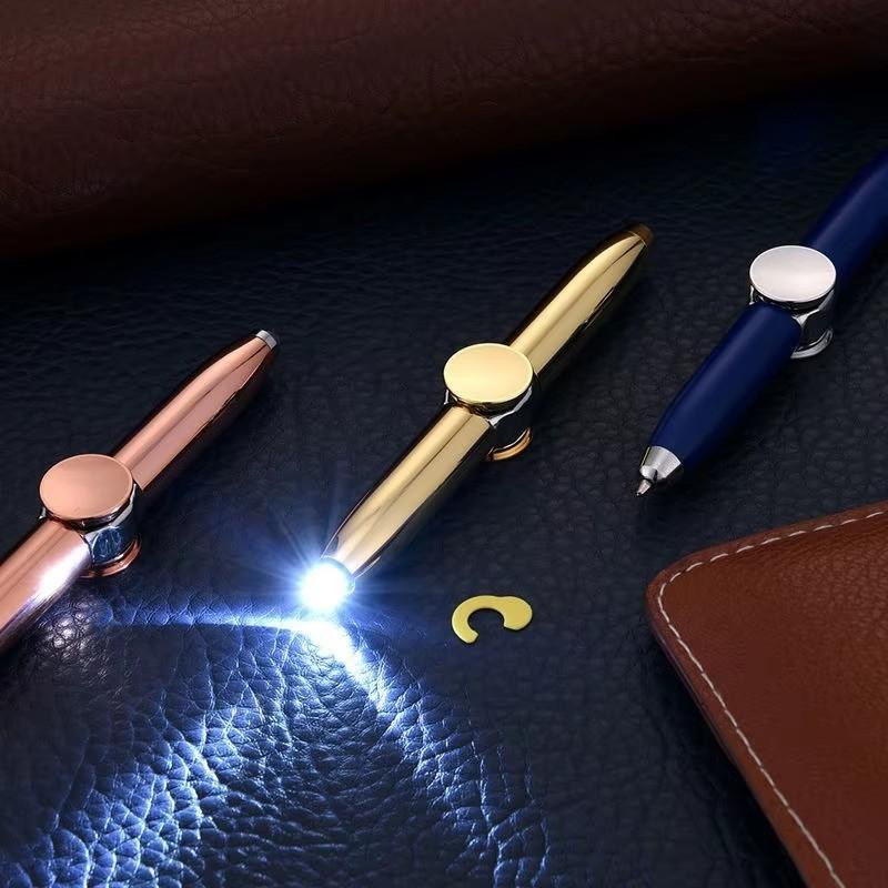Yiran bag Multifunktionale Dekompression Finger drehen leuchtende Gyro Stifte Spielzeug Fidgets Spinner LED Licht Kugelschreiber Metall Gyro Stift - Bild 1