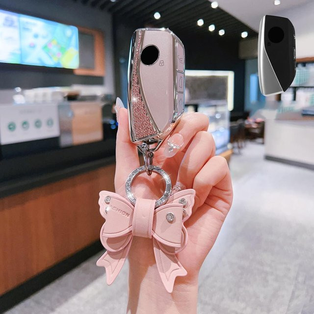 Diamant-Rosa TPU Schlüsselanhänger Hülle für BMW Auto Schlüssel Fernbedienung Fob Tasche - Bild 1