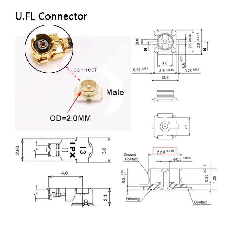 DIXSG 10er Set Omnidirektionale PCB FPC Antennen für 5G 4G LTE 3G GSM und WIFI, Frequenzbereich 600 bis 6000 MHz mit IPX/U.FL Stecker - Bild 2