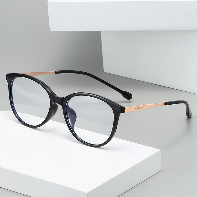 Rooftrellen Korrektionsbrille, Vollrand, rund, transparent, Damen, Blaulichtfilter - Bild 1