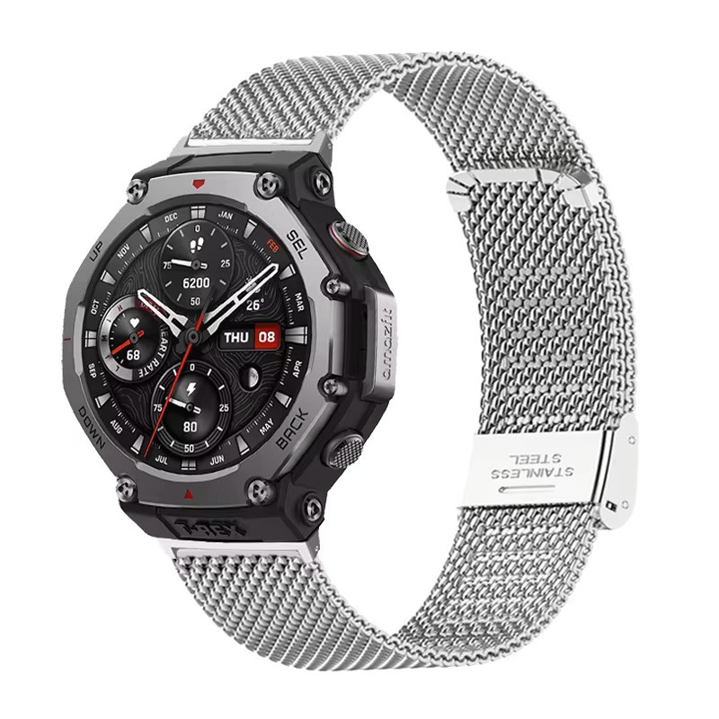 Uhrenarmband Amazfit T-Rex 3, Edelstahl, Silber, Unisex - Bild 2
