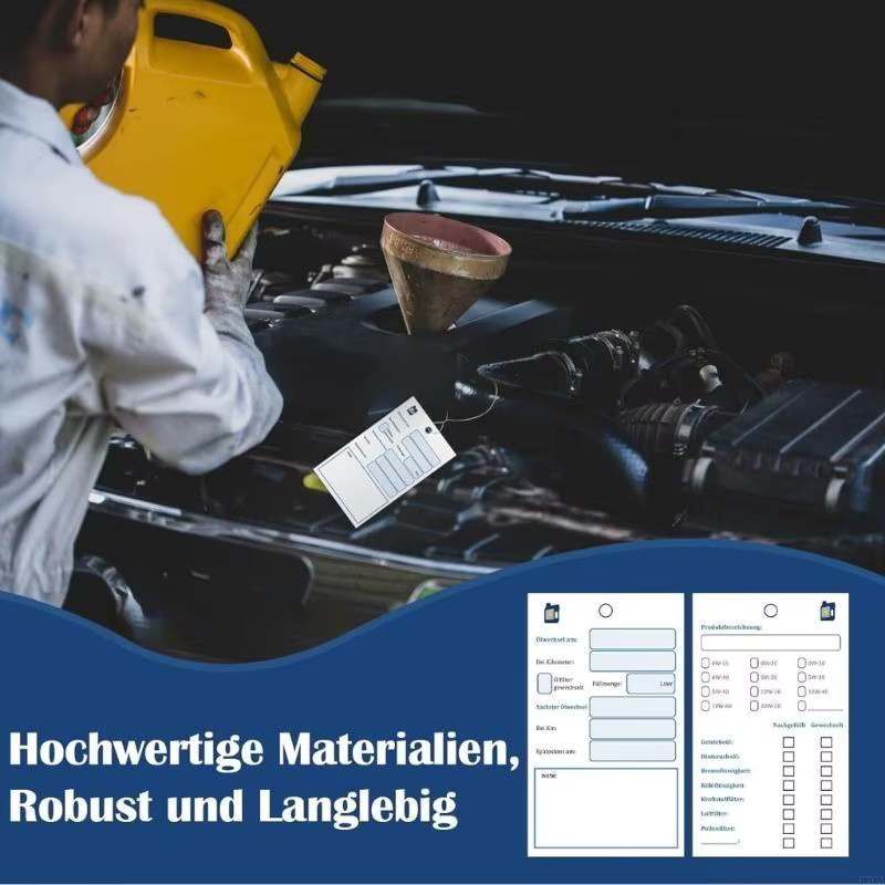 LJHDFY Ölservice Etiketten und Ölwechselkarten zur Fahrzeugwartungsverfolgung in Weiß aus Papier - Bild 2