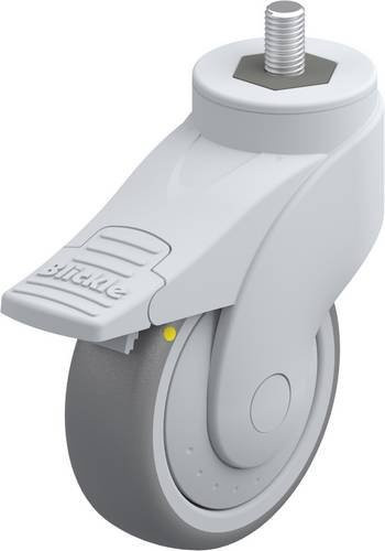 Blickle Lenkrolle mit Feststeller LWGE-TPA 101KF-FI-ELS-GS12 in Grau und Silber, Rad-Durchmesser: 100 mm, Tragfähigkeit: 70 kg - Bild 1