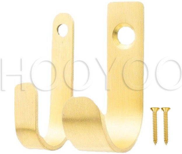 NERISXB Wandhaken aus Messing in Gold, 2er-Set für Badezimmer und Küche - Bild 1