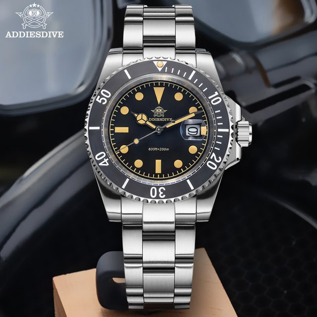 ADDIESDIVE Armbanduhr, Quarz, Edelstahl, Keramik, Blau, Herren - Bild 1