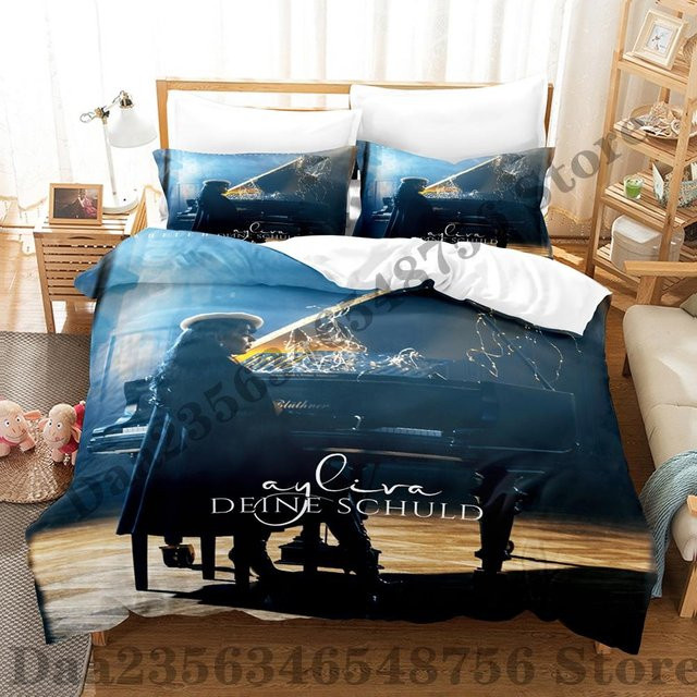 Bettwäsche-Set Jessica Chen mit Ayliva 3D-Druck Design, Blau, B/H: 135 x 200 cm - Bild 1