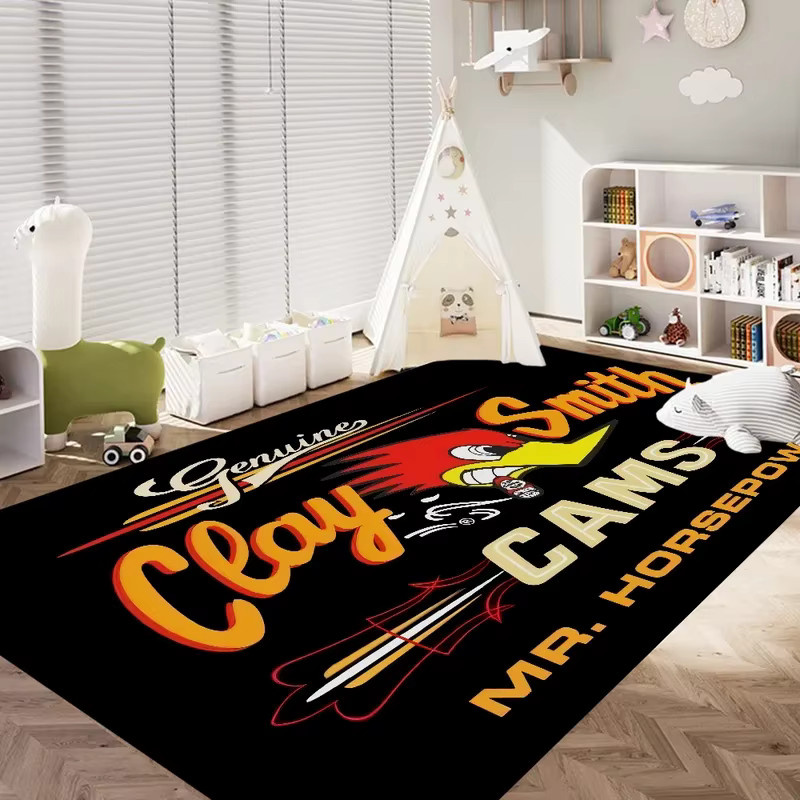 VIKAMA Mr H Horsepower Clay Smith Fußmatte, rutschfester und waschbarer Teppich mit Tier-Motiv im Retro-Design, B/T: 120 x 40 cm - Bild 2