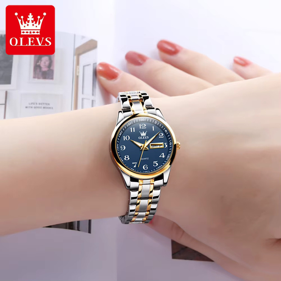 OLEVS Armbanduhr, Quarz, Edelstahl, Schwarz, Damen - Bild 2