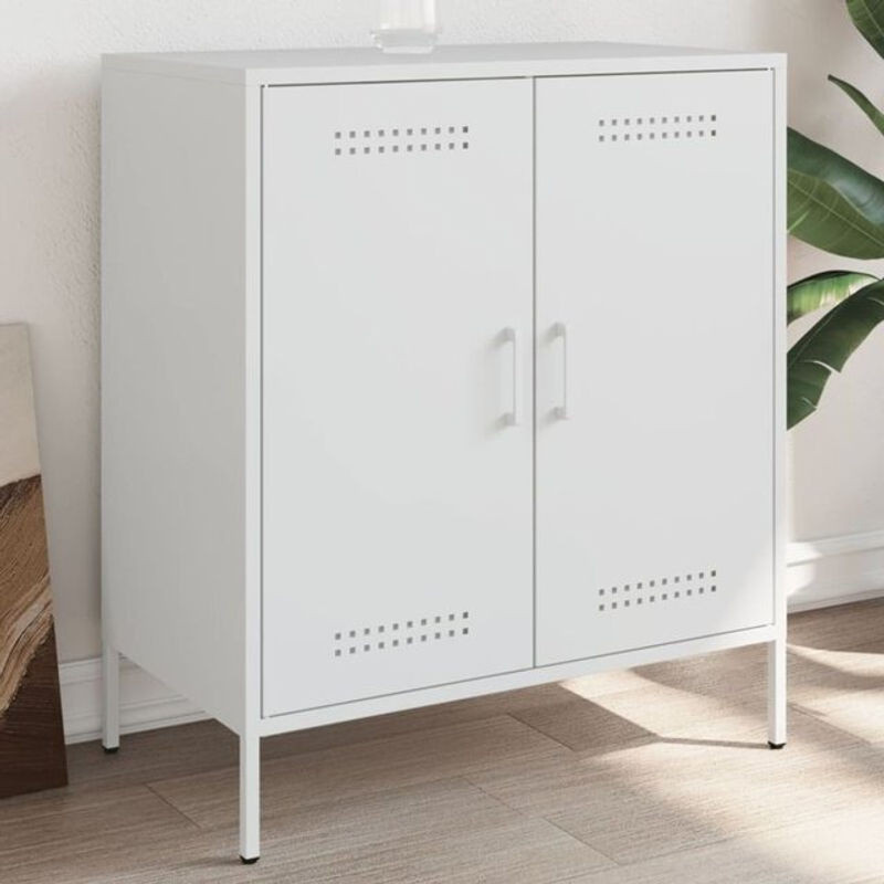 Vidaxl Sideboard aus Stahl in Weiß im Industrial Design, B/T/H: 68 x 39 x 79 cm - Bild 1