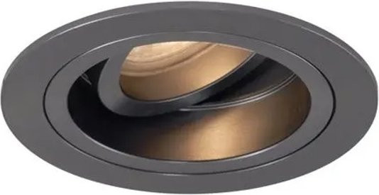 QAZQA Moderner Einbaustrahler Gunmetal Rund Schwenkbar GU10 50 mm - Bild 1