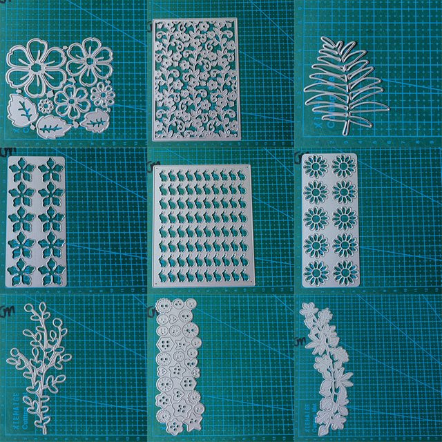 Metall Stanzschablone in Blumenform für Scrapbooking und Bastelarbeiten, Silber - Bild 1
