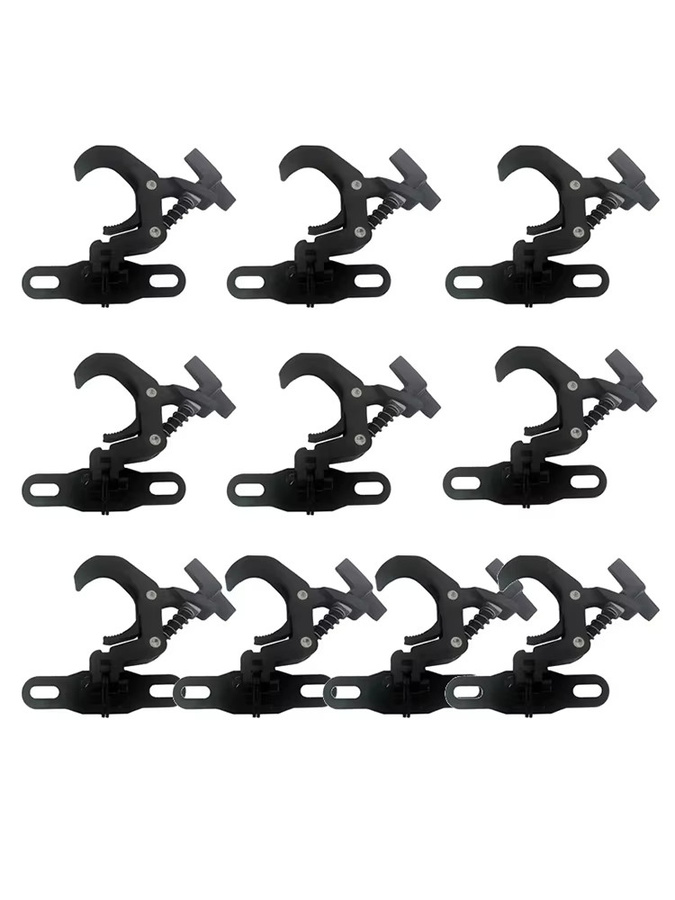 GVT 10er Set Faltbare Aluminium Traversenklemmen in Schwarz für Professionelle Bühnenbeleuchtung und Moving Heads - Bild 5