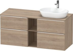 Duravit Waschtischunterschrank D-Neo in Braun mit 2 Schubladen und 2 Auszügen, B/T/H: 140 x 55 x 55 cm - Bild 1