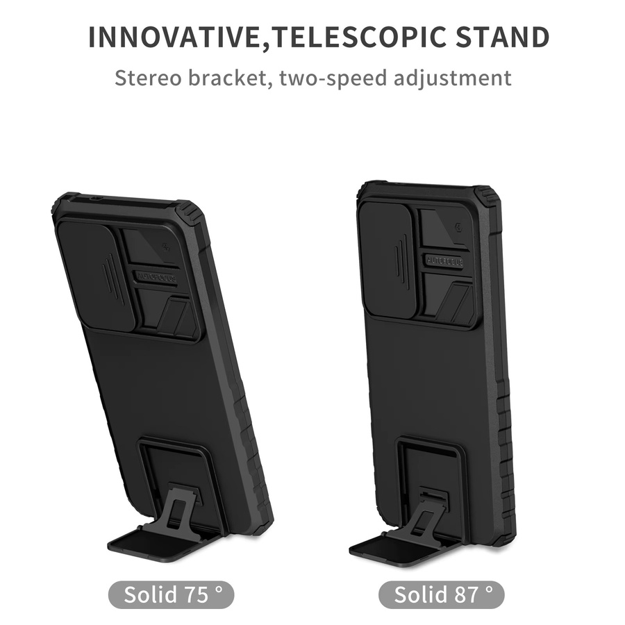 Schutzhülle mit Standfunktion für Samsung Galaxy S25 Ultra, S24, S23, S22, S24 Plus, A56 5G, A55, A36, A35, A17, A16, A15, A14, A54 und A14 in Schwarz und Rot - Bild 3