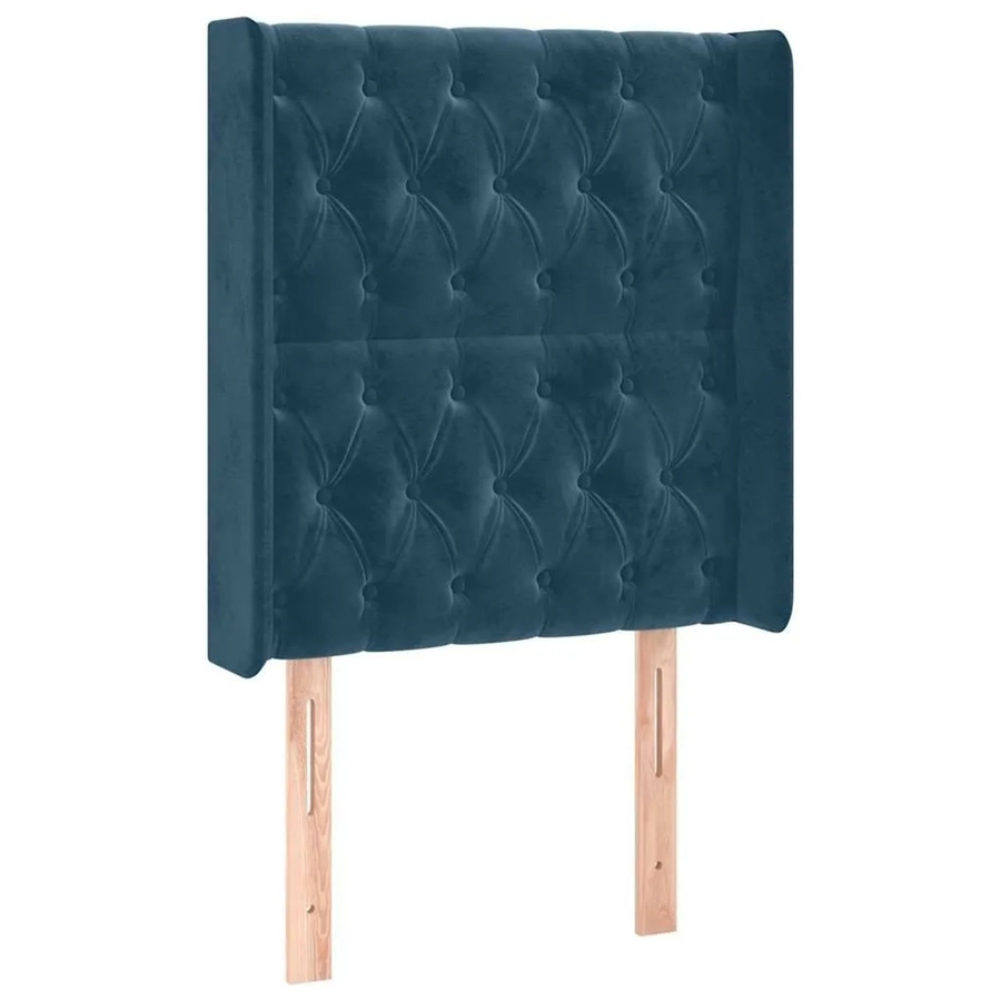 vidaXL Kopfteil mit Ohren aus Samt in Dunkelblau, B/T/H: 83 x 16 x 118/128 cm - Bild 2