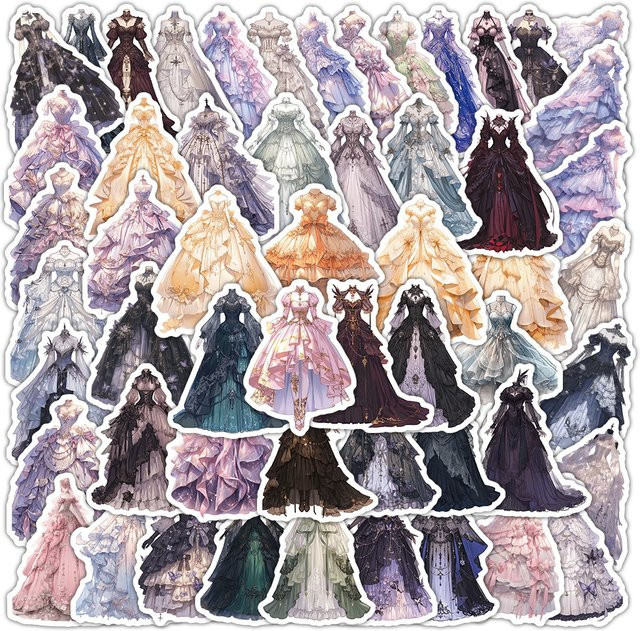 YIIMANNER Prinzessin Kleid/Cartoon Ballett Tiere Aufkleber, 50 Stück - Bild 1