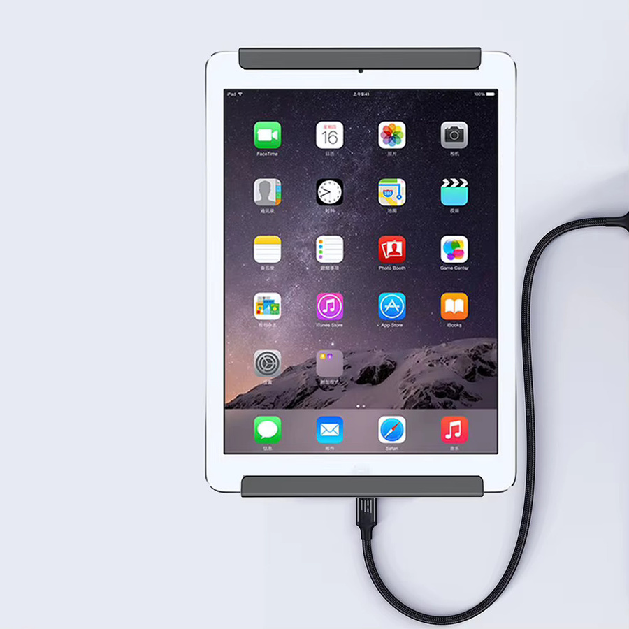 ALLOYSEED 2er-Set universeller wandmontierter Tablet-Ständerhalter in Schwarz zur Befestigung per Klebstoff oder Schrauben für iPad, iPhone, Samsung, Xiaomi und Lenovo - Bild 3