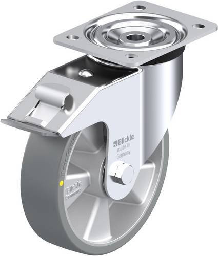 Blickle Lenkrolle L-ALTH 180K-FI-AS mit Feststeller, Rad-Durchmesser: 18 cm, Tragfähigkeit: 400 kg, Farbe: Silber/Grau - Bild 1