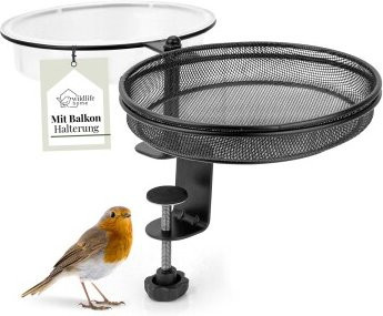 WILDLIFE HOME Balkon Futter- und Wasserschale aus Metall und Kunststoff in Schwarz - Bild 1