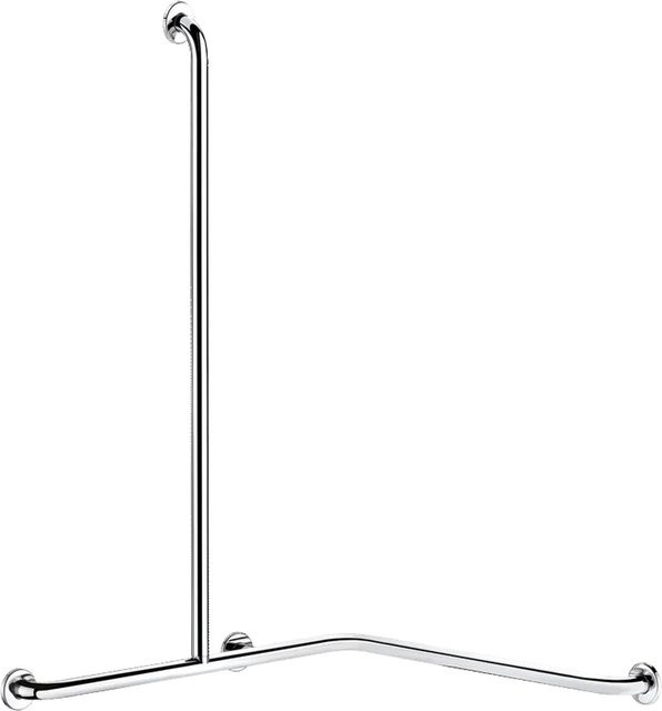 Delabie DUHA Duschhandlauf mit vertikaler Brausestange aus Edelstahl in Chrom, Farbe: Silber, B/T/H: 75 x 115 x 135 cm - Bild 1