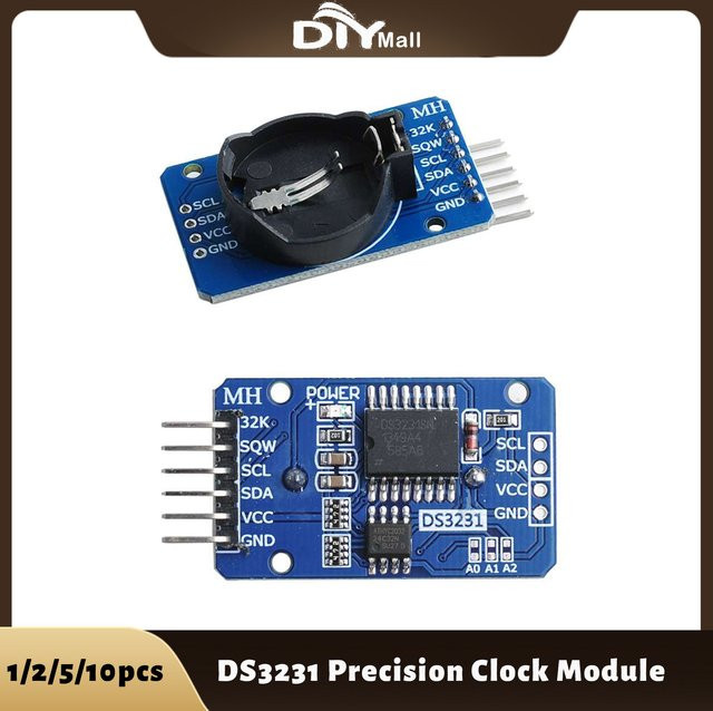 DIYmall DS3231 Echtzeituhr Modul RTC Sensor mit AT24C32 IIC Timer für Arduino und Raspberry Pi, Blau - Bild 1
