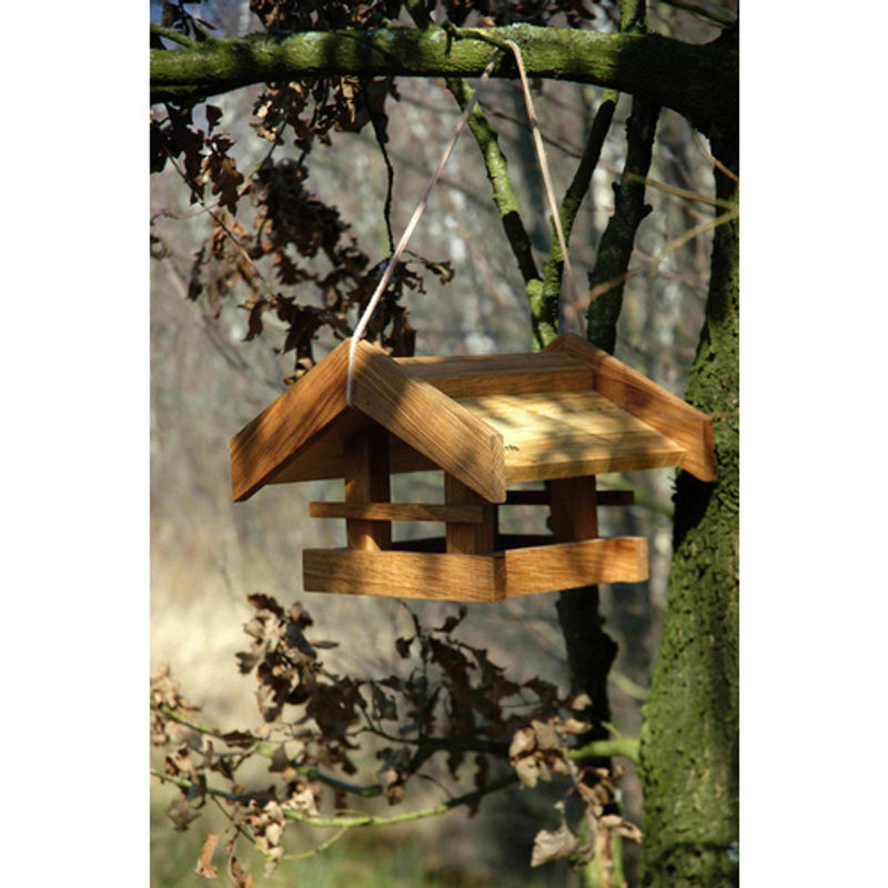 DOBAR Design-Vogelhaus Basis aus Eiche in Braun, B/T/H: 31 x 28 x 20 cm - Bild 2