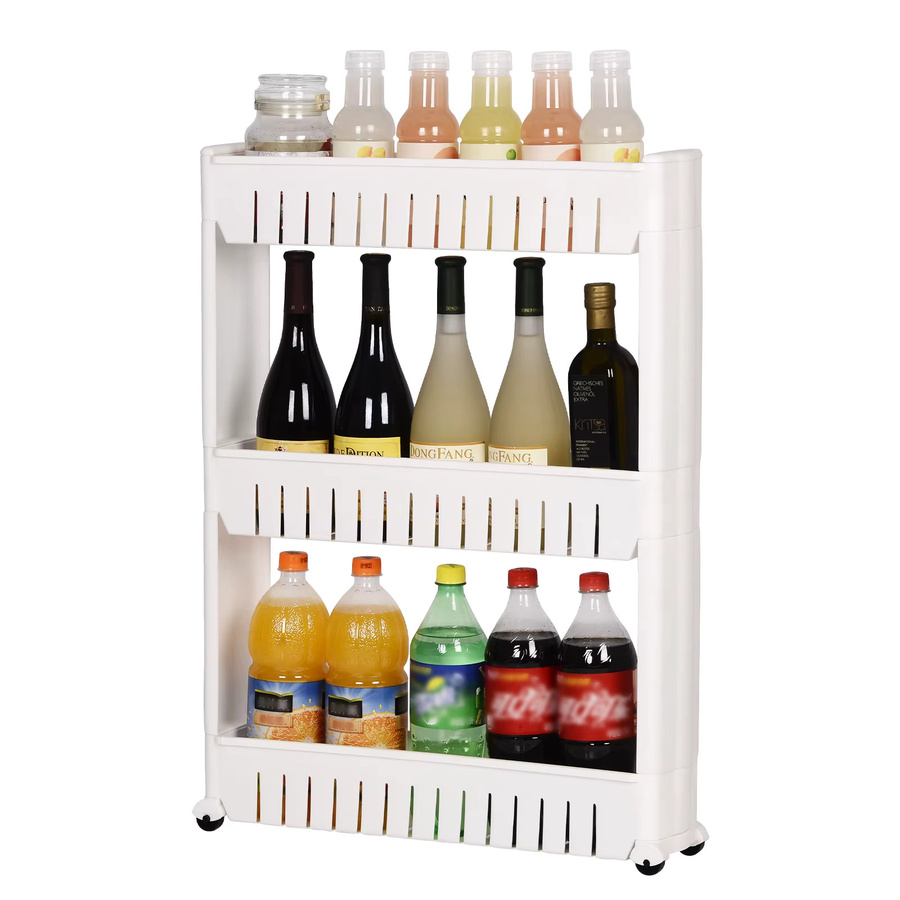 WOLTU Rollwagen als schmaler Organizer für Küche, Wohnzimmer oder Badezimmer, weiß, B/T/H: 13,0 x 54,0 x 72,0 cm - Bild 2