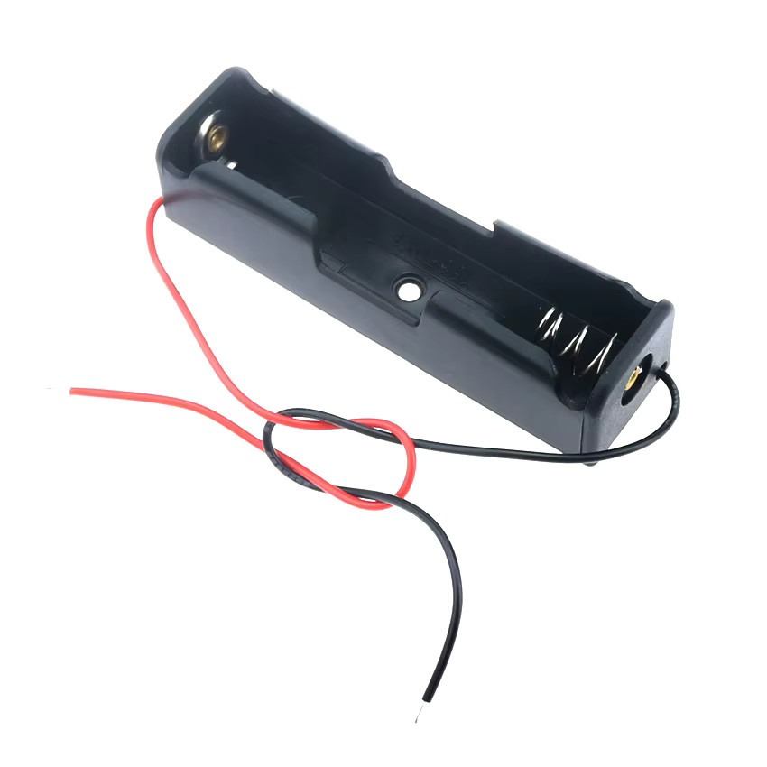 JCD Batteriehalterung aus Kunststoff in Schwarz für 18650 Batterien mit Draht-Blei-Pins - Bild 2
