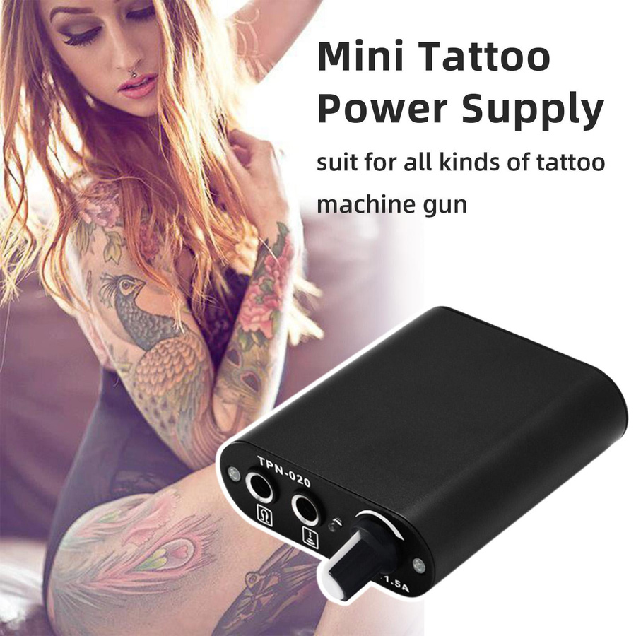 Mini Tattoo Netzteil Set TPN-020, Schwarz - Bild 5