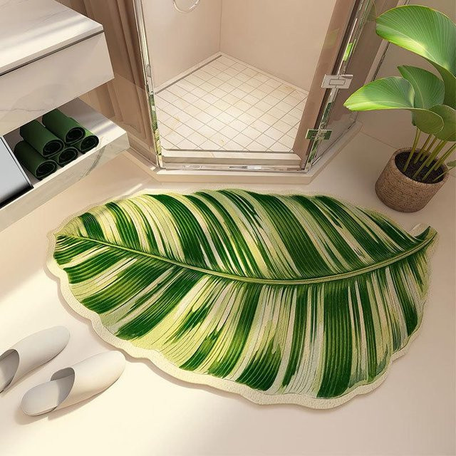 Nordischer Wind Diatomeenerde Matte von Yiran Furniture, grün, floral, B/H: 60 x 40 cm - Bild 1