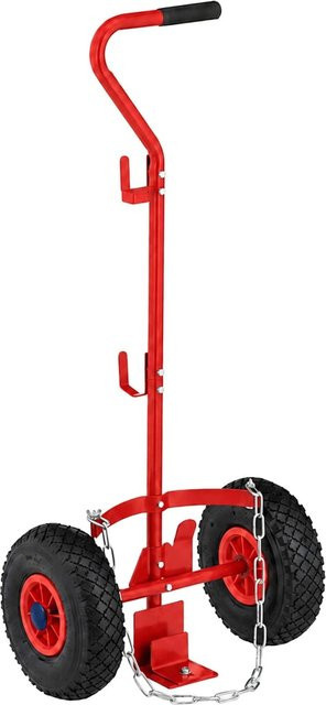 Relaxdays Gasflaschenwagen aus Stahl in Rot, verstellbar, B/T/H: 100 x 44 x 25 cm - Bild 1