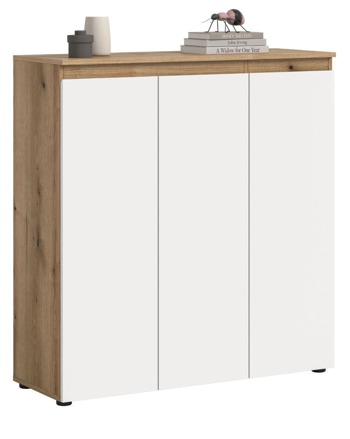 Kommode Assino von Inn.Furn in Weiß und Eiche, B/H: 105 x 111 cm - Bild 2