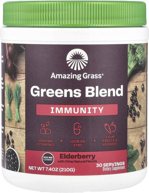 Amazing Grass Green Vegetable Blend Immunity Elderberry 210 g - Bild 1