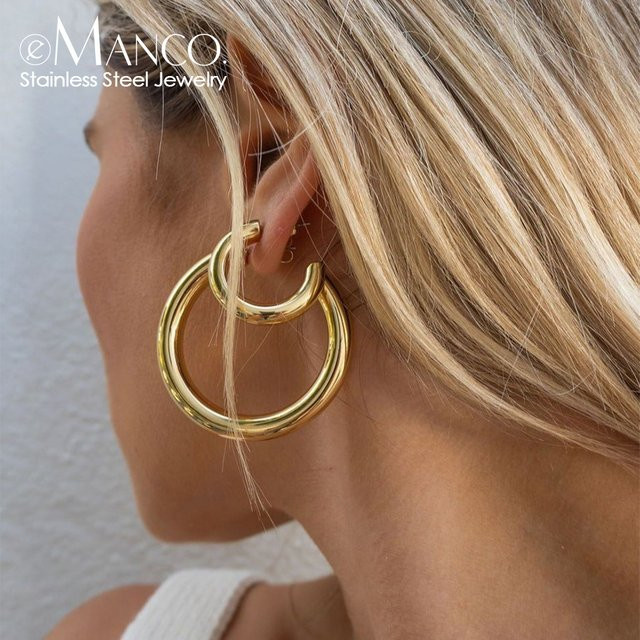 EMANCO Creolen Edelstahl, Gold, Damen - Bild 1
