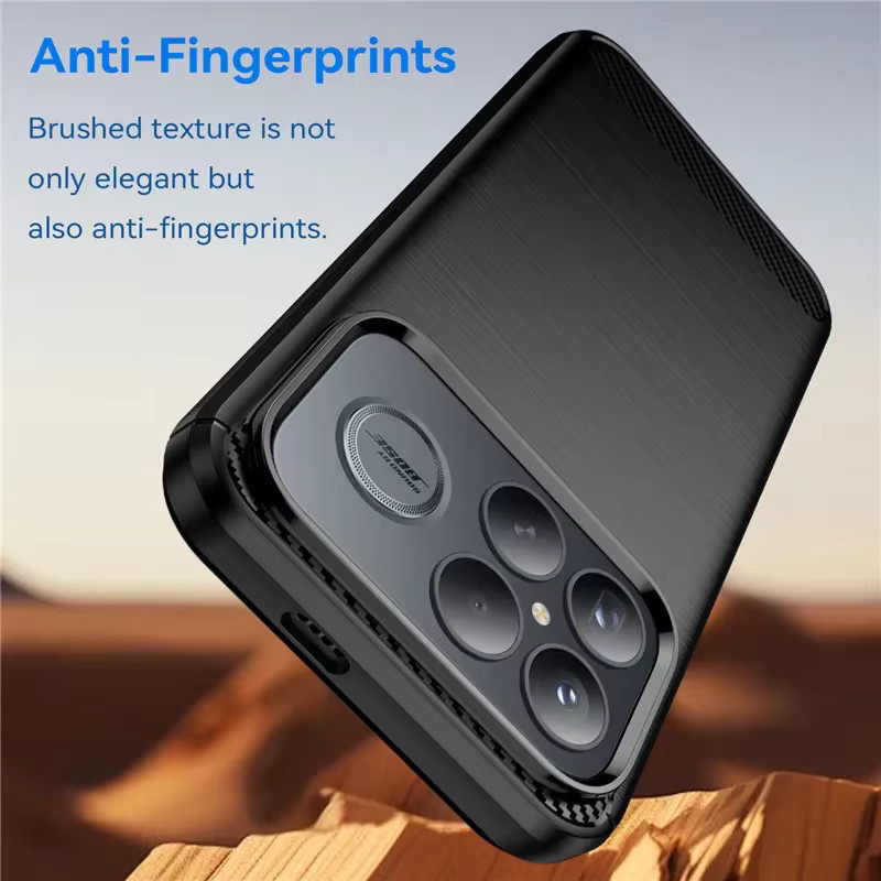 Hautfreundliche Silikonhülle mit gebürstetem Kohlefasermuster für Xiaomi Poco F8 Ultra F7 X7 M7 Pro, stoßfeste Pufferabdeckung in Schwarz oder Blau - Bild 6