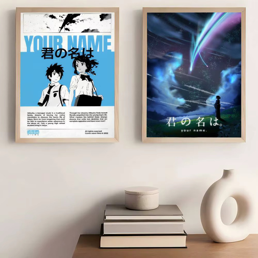 Kayou Anime Your Name Vintage-Poster, selbstklebender Retro-Kraftpapieraufkleber in Mehrfarben für deine Wanddekoration - Bild 3