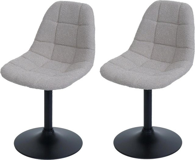CHEFGASTRO Esszimmerstuhl 2er-Set aus Bouclé Stoff in Beige mit Stahlgestell, H x B x T: 83 x 47 x 43 cm, Sitzhöhe: 47 cm - Bild 1