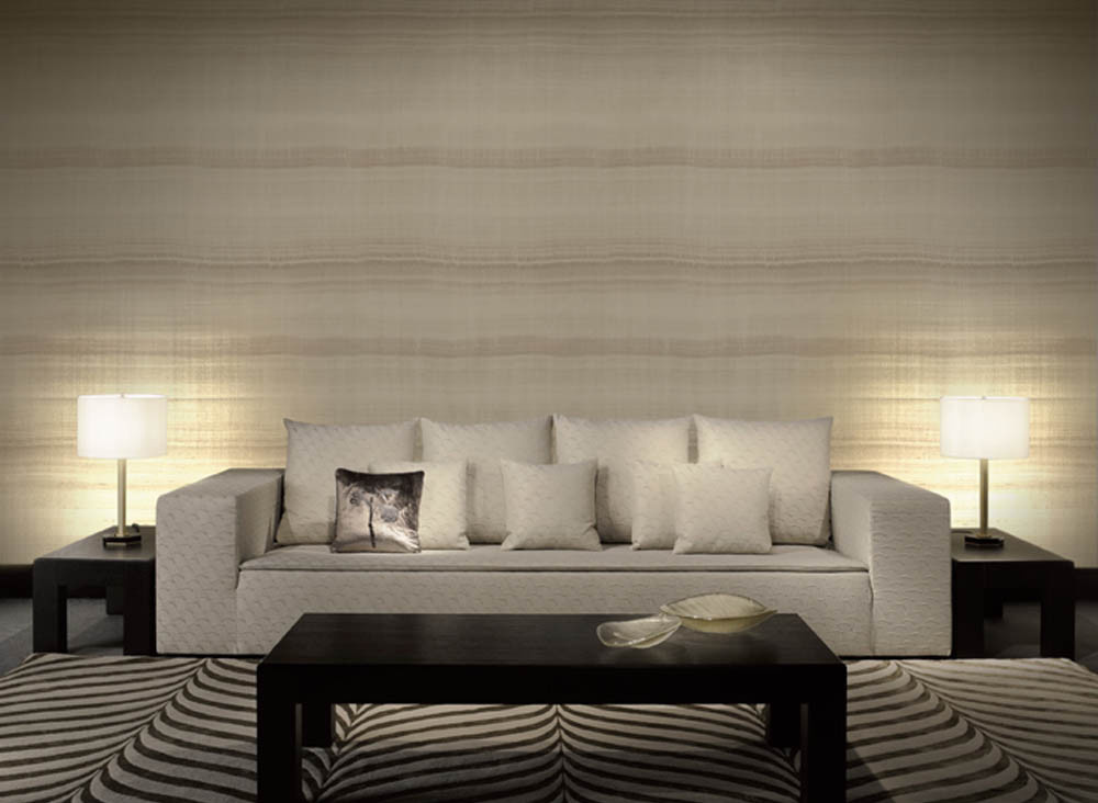 Armani Casa Nabucco Tapete 9003 in Gold, Silber und Beige mit abstraktem Streifenmuster - Bild 1