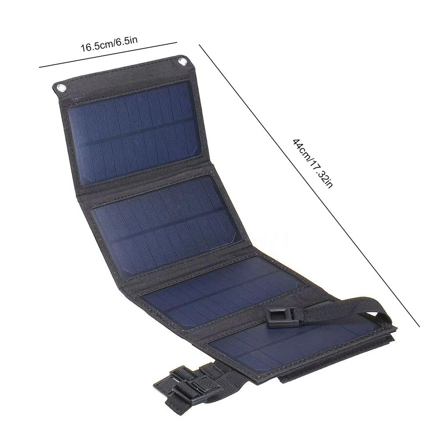 SNQP Faltbares Solarpanel-Set 20 W, IP65 wasserdicht, Solarladegerät mit USB 5 V Ausgang in Schwarz - Bild 2