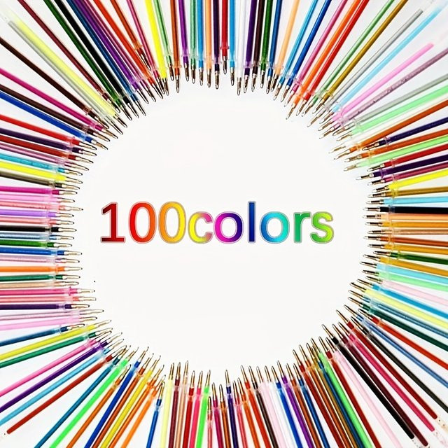 100 Stück Mehrfarbige Glitter Gel Stift Refills 1,0 mm für DIY Kunst und Graffiti - Bild 1