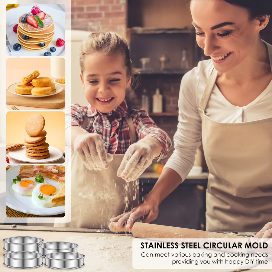 Willstar 12er Set Muffin-Törtchenringe aus Edelstahl in Silber, Durchmesser: 10 cm und 8 cm - Bild 5