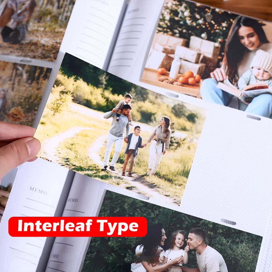 4R 6-Zoll Familienfotoalbum im Interleaf-Stil in Weiß mit 300 Seiten für deine Kinderfotos und Erinnerungen - Bild 3