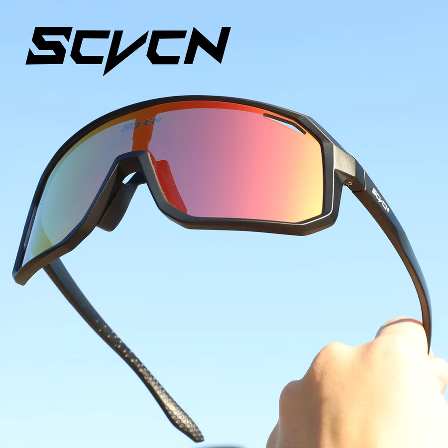 SCVCN Sportsonnenbrille, Vollrand, Kunststoff, Schwarz, Unisex - Bild 2